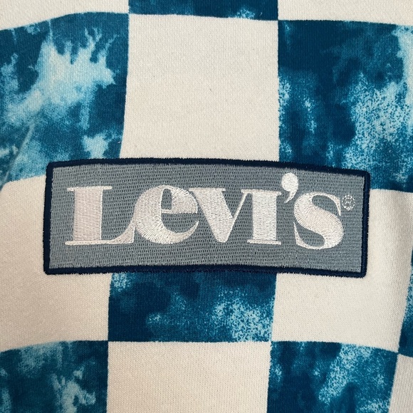 White and Blue Checkered Sweatshirt - Picture 3 of 9